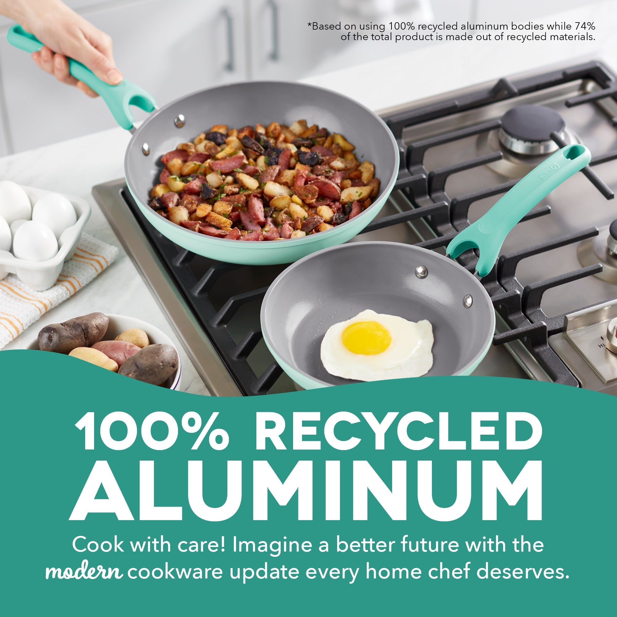 Dream Green Recycled Aluminum 9.5"/11" Fry Pan Set