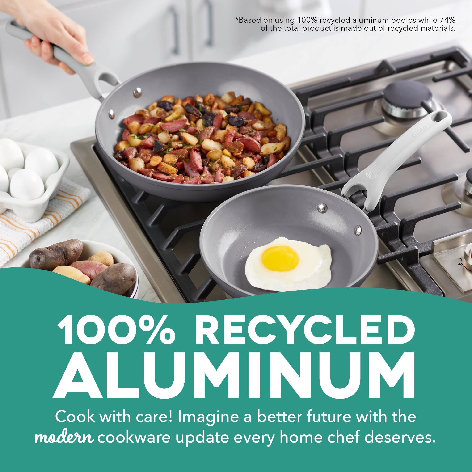 Dream Green Recycled Aluminum 9.5"/11" Fry Pan Set