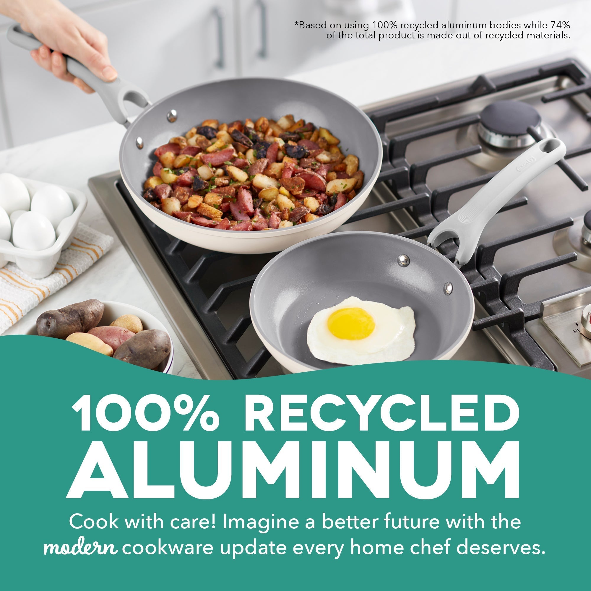 Dream Green Recycled Aluminum 9.5"/11" Fry Pan Set