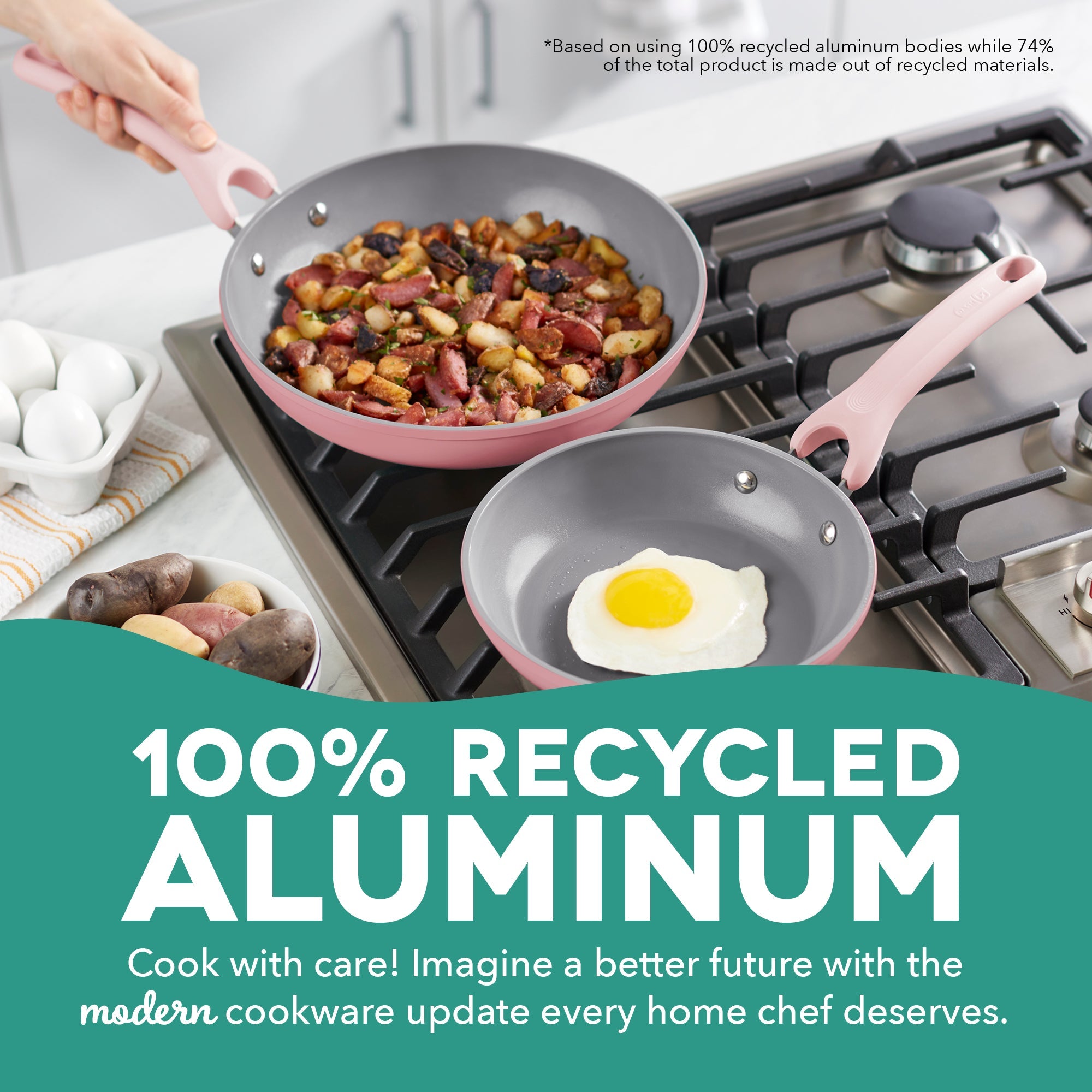 Dream Green Recycled Aluminum 9.5"/11" Fry Pan Set