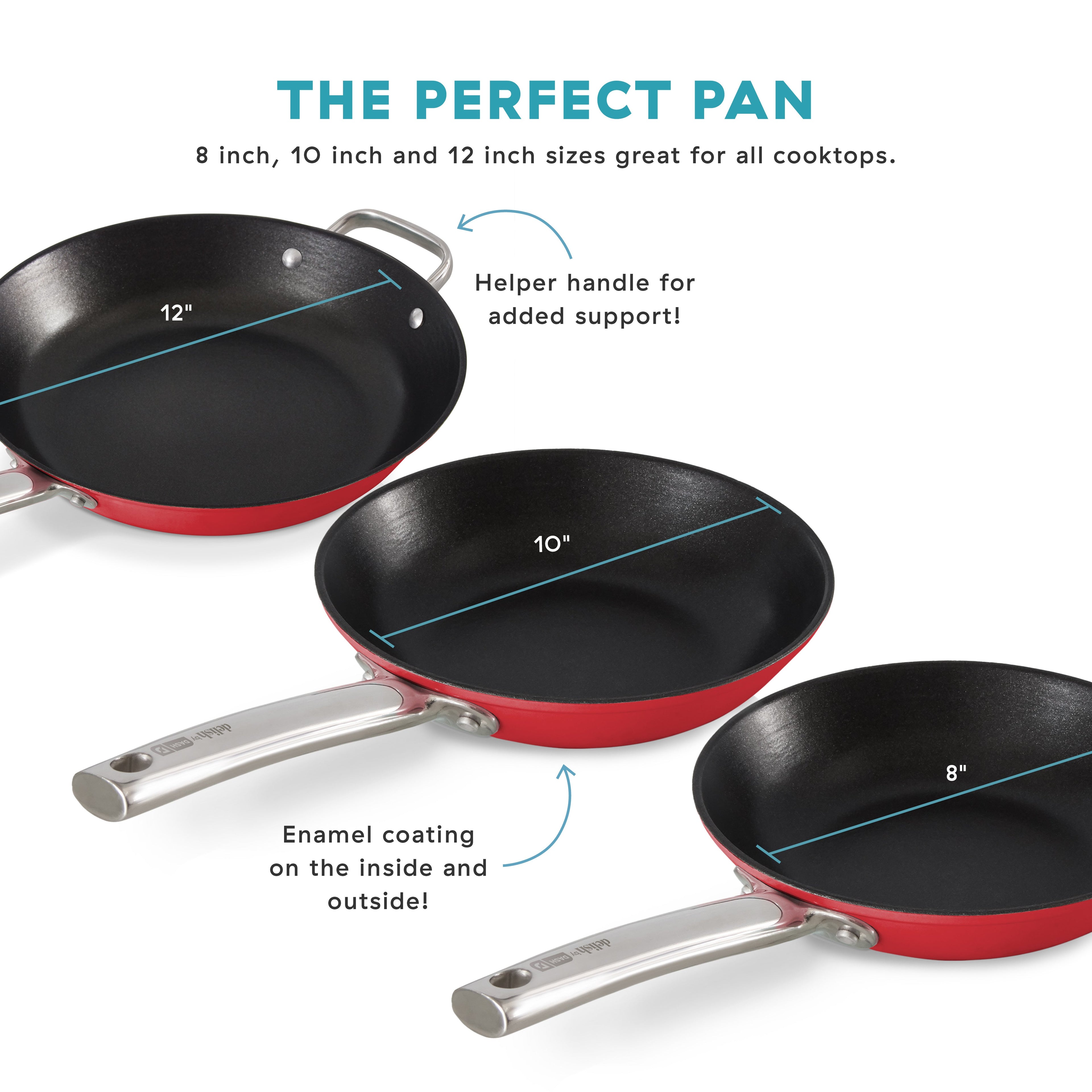 Delish by 12" Lightweight Cast Iron Skillet