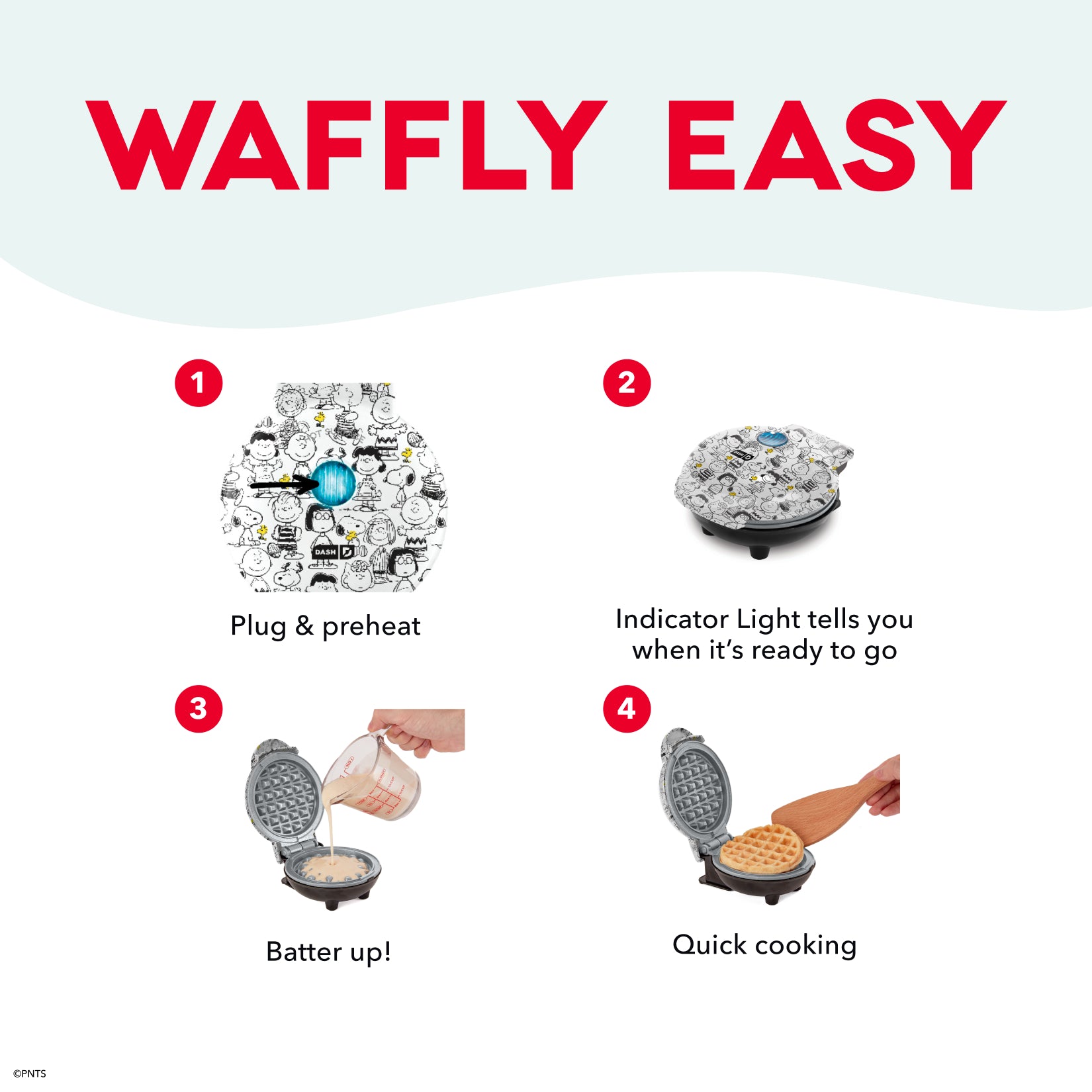 Peanuts® x 75th Anniversary Mini Waffle Maker