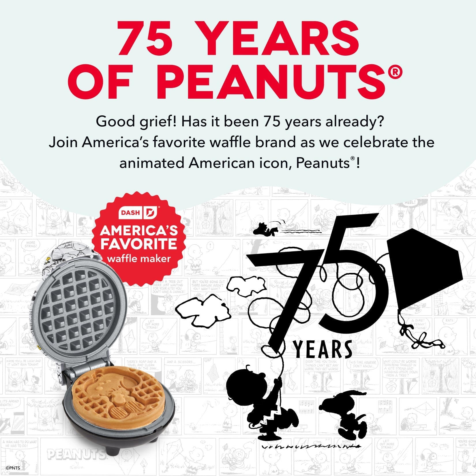 Peanuts® x 75th Anniversary Mini Waffle Maker